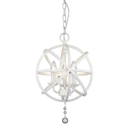 Z-Lite Tull 3 Light Chandelier, Matte White 458-12MW